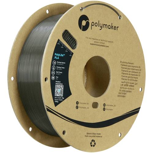 Polymaker PA02095 Filament PLA hohe Steifigkeit, hohe Zugfestigkeit 1.75mm 1000g Dunkelgraugrün PolyLite 1St.
