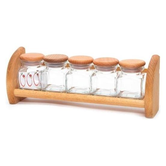 Okko Spices Cruet Kit With Shelf 002701 5 Pc (02701)