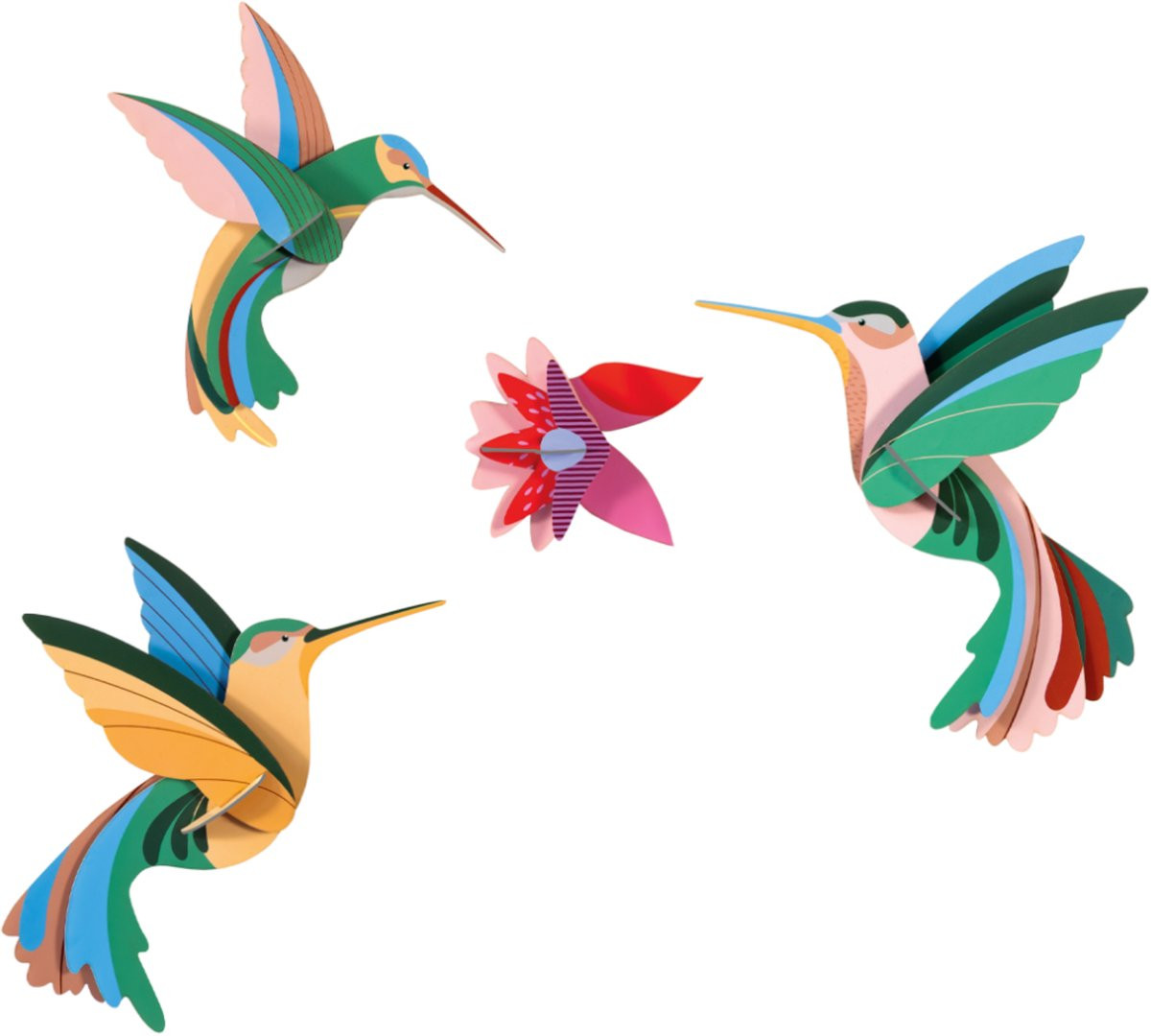 Studio ROOF Dance of Hummingbirds - 3D Wanddecoratie Kolibrie