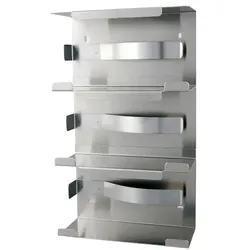 All Care MediQo-line Handschuhspender Trio Edelstahl für 3x Standard Handschuhbox, Innenmaße H/B/T 133x240x96 mm