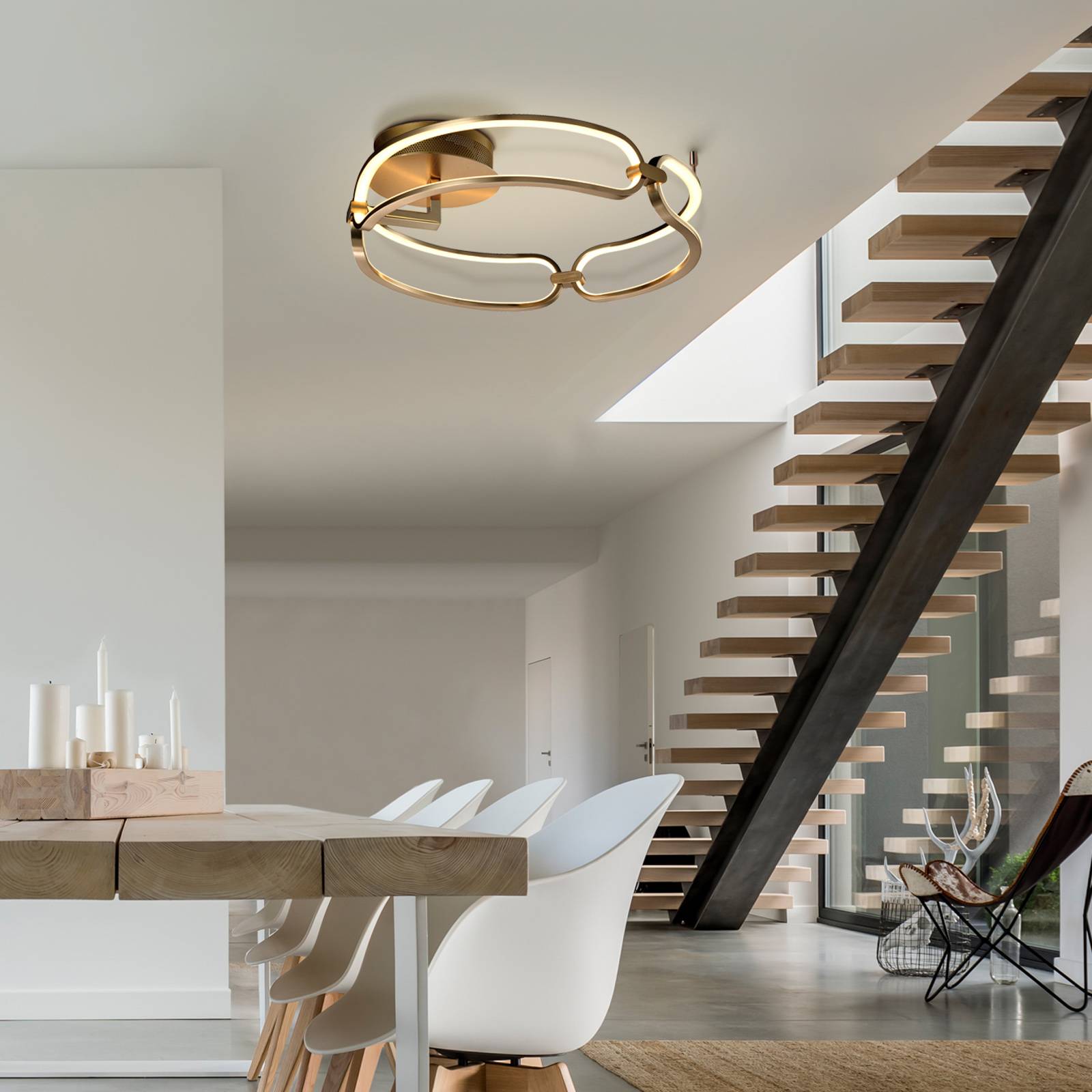 Schuller Valencia LED Deckenleuchte Colette, messing / gold, für Wohn- / Esszimmer, Aluminium, Modern