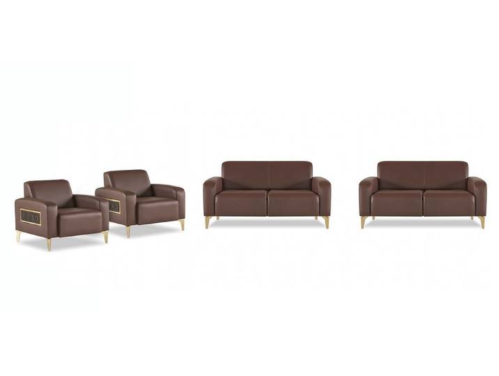 Xlmoebel Polstergarnitur 4-teiliges Arbeitszimmer-Set: 2x 2-Sitzer und 2 Sessel Braun, (Arbeitszimmer-Set, 4-tlg., 4-teiliges Arbeitszimmer-Set), Made in Europa