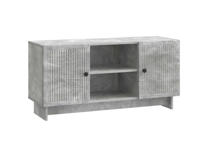 Todiikf TV Lowboard Betongrau 102x34,5x50 cm Fernsehtisch TV Schrank Stabiler TV-Schrank in Betongrau für Wohnzimmer und Schlafzimmer mit verstellbaren Regalböden und 90° Pendeltüren.