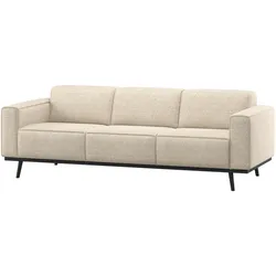 Sofa Statement 3-Sitzer, Melange-Stoff modern, hoher Sitzkomfort, Beige, 230 cm breit