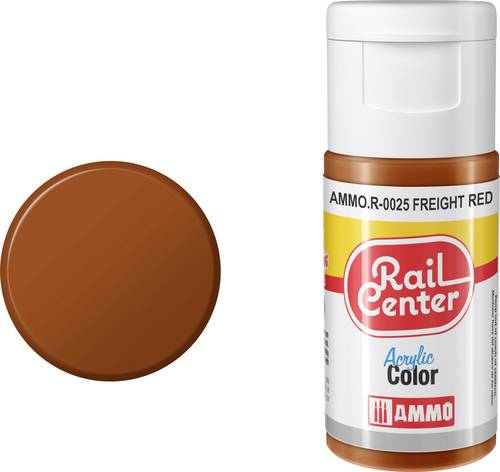 Rail Center AMMO.R-0025 Modellbau-Farbe Acryl, Fracht-Rot matt 20ml