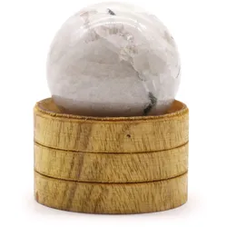 Gemstone Sphere 40mm - Indian Moonstone  with Stand