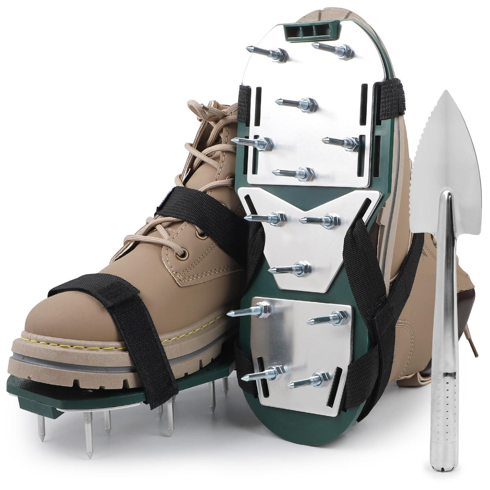 Omgoods Manual Lawn Aerator met Velcro en Spatula