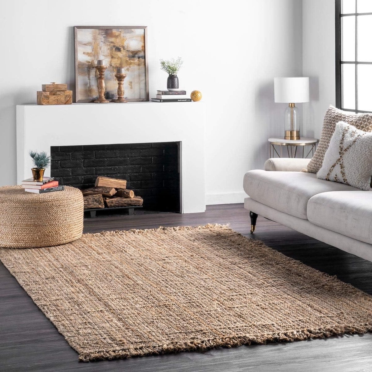 Chunky Loop Jute Area Tapijt - Natuurlijk - Rechthoekig - 91 x 152 cm