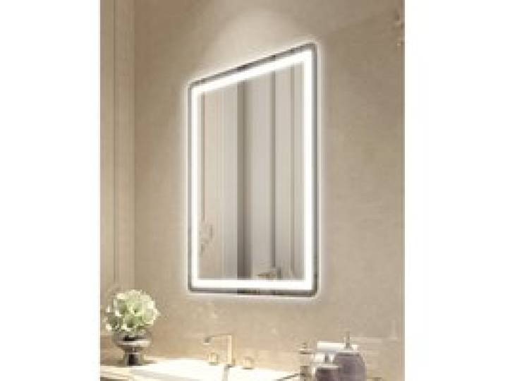 VEVOR LED-Badezimmerspiegel Kosmetikspiegel (60 x 80 cm) mit Front- und Hintergrundbeleuchtung, beschlagfreier Spiegel, stufenlos dimmbarer Badezimmerspiegel mit 3 Farbtemperaturen, Wandmontage