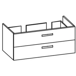 Artiqua 412 Waschtischunterschrank für Softmood T0067, Quarzgrau Hochglanz Select, 412-WU2L-I65-7162 412-WU2L-I65-7162-172