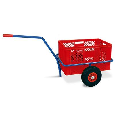 BRB Handwagen mit Kunststoffkorb 600x400x320 mm, rot, Tragkraft 200 kg