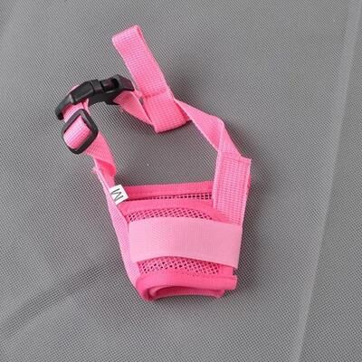 Inspire Essentials Adjustable Dog Muzzle Breathable Anti Bark Dog Muzzle Soft Mesh Pet Muzzle m pink