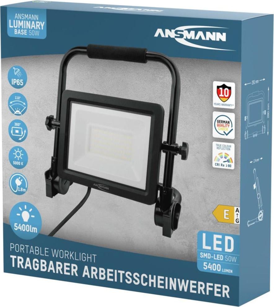 Ansmann FL50W-AC LED Baustrahler zwart 50 W
