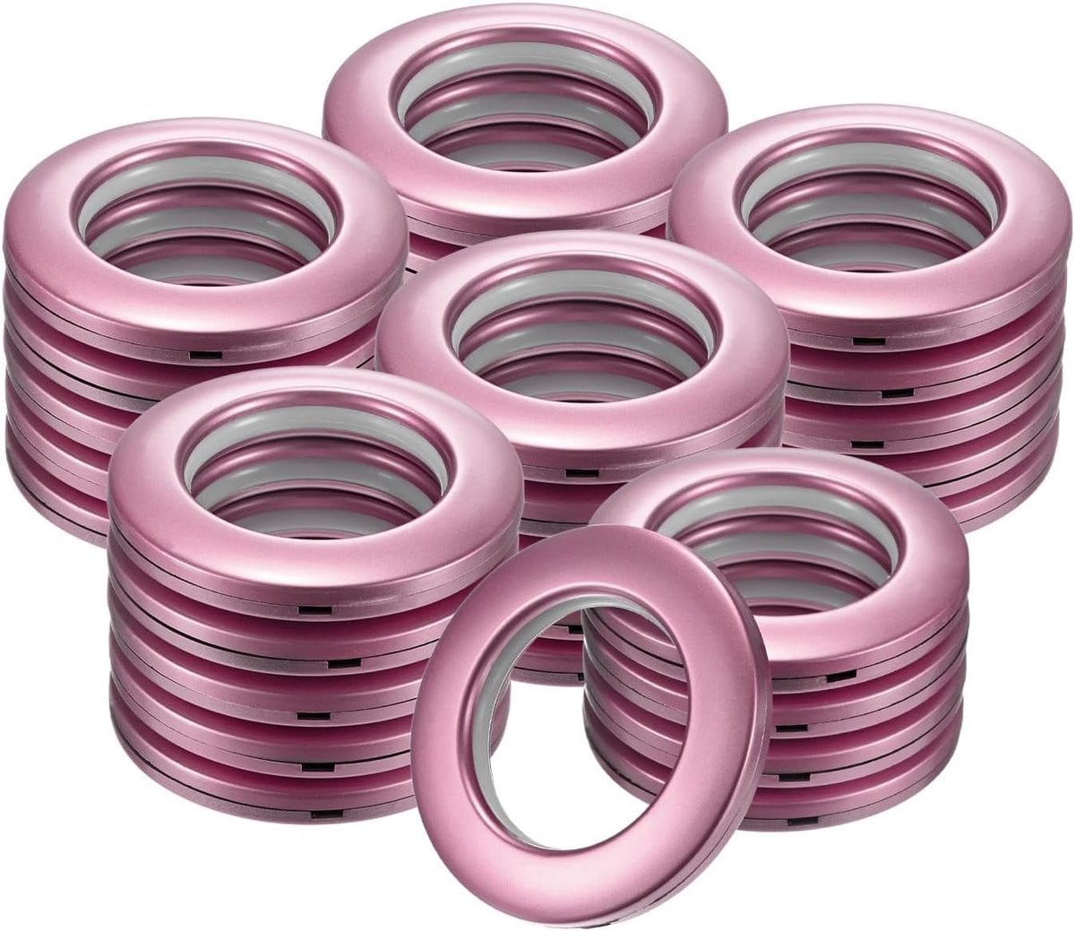 25-Pack Gordijnringen met Clip, Matte Paarse Kleur, Binnenmaat: 3,97 cm