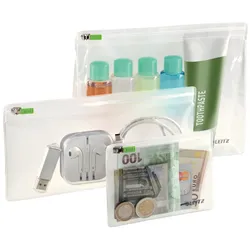 LEITZ Reise-Zip-Beutel XS M L transparent VE=20x3 Stück