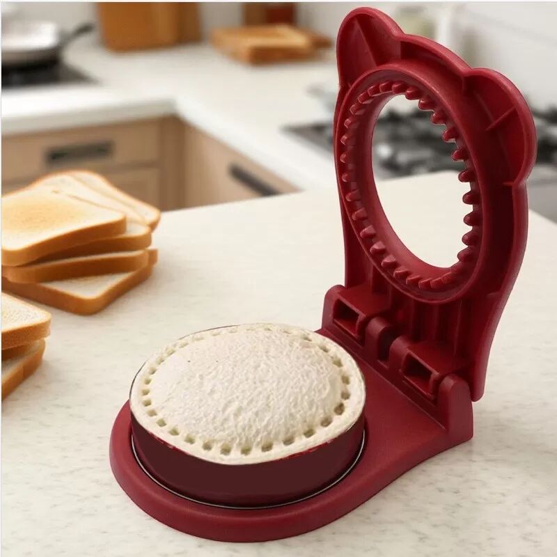 INF Roter runder Sandwich-Versiegler und Schneider - DIY Krustenloser Sandwich-Maker