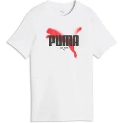 Puma Kinder Freizeit / Mode Sommer GJ T-Shirts / Tanks T-Shirts/Tanks ku.Arm Ki GRAPHIC PUMA Tee B, Größe 176 in Weiß Weiß