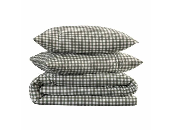 Parure de lit à carreaux 100% coton vert foncé 240x220