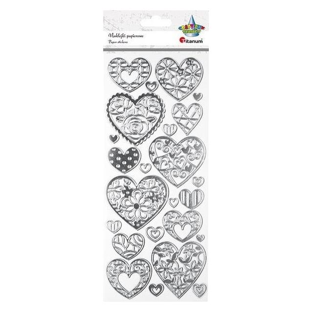 Titanum Papier-Herzaufkleber mit Mix-Dekor, 24 Stück. (24 Sticker) (47816347)