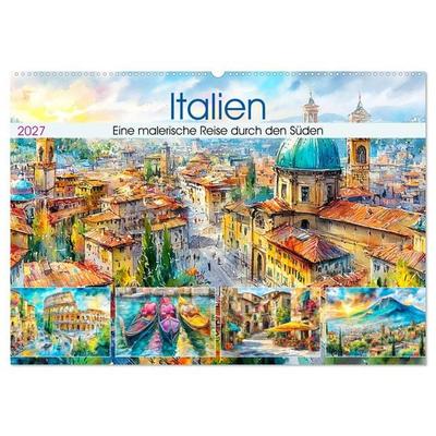 Italien. Eine malerische Reise durch den Süden (Wandkalender 2027 DIN A2 quer), CALVENDO Monatskalender