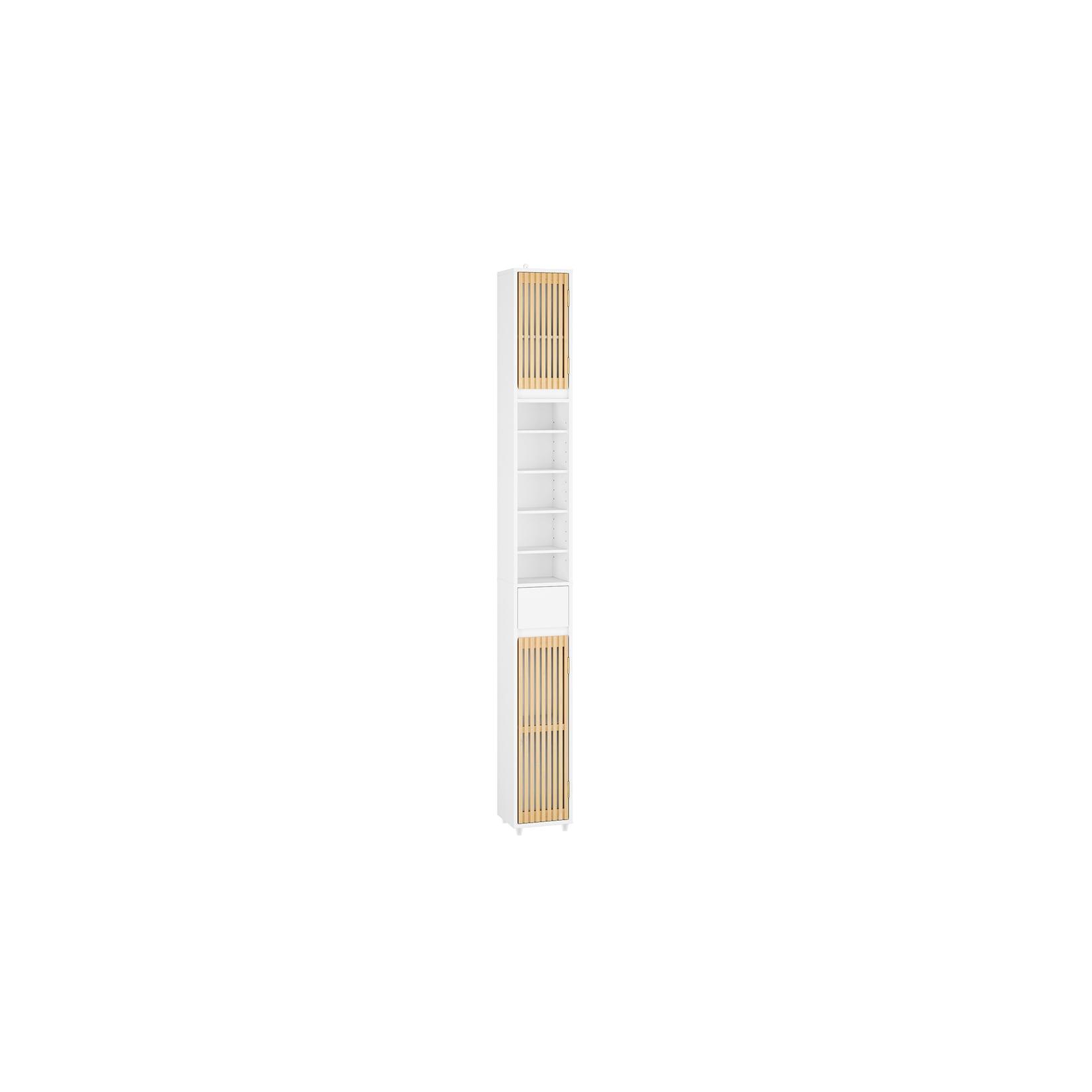 SoBuy Badezimmer-Hochschrank Mit 1 Schublade Weiß 20x20x180cm Nordisch