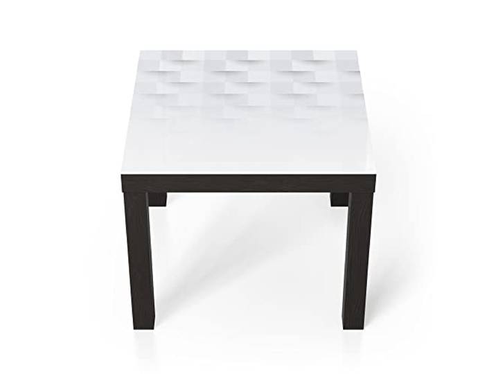 DEQORI Glastisch schwarz klein 55x55 cm Motiv Abstraktes Geo-Muster ausgefallener Beistelltisch aus Glas Hochglanz Couchtisch fürs Wohnzimmer moderner Couch Tisch mit Design