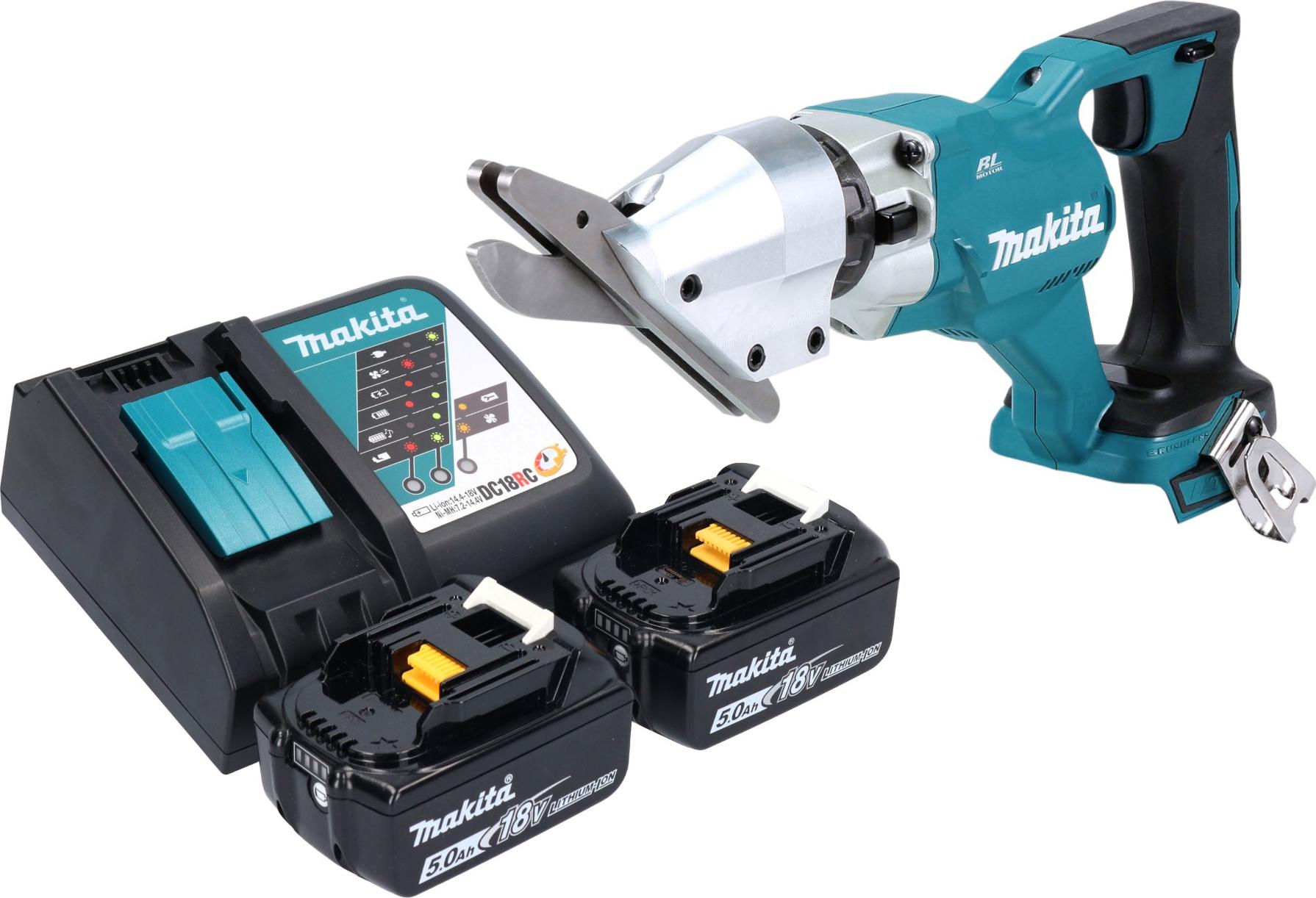 Makita DJS 800 RT Akku Faserzementschere 18 V Brushless + 2x Akku 5,0 Ah + Ladegerät