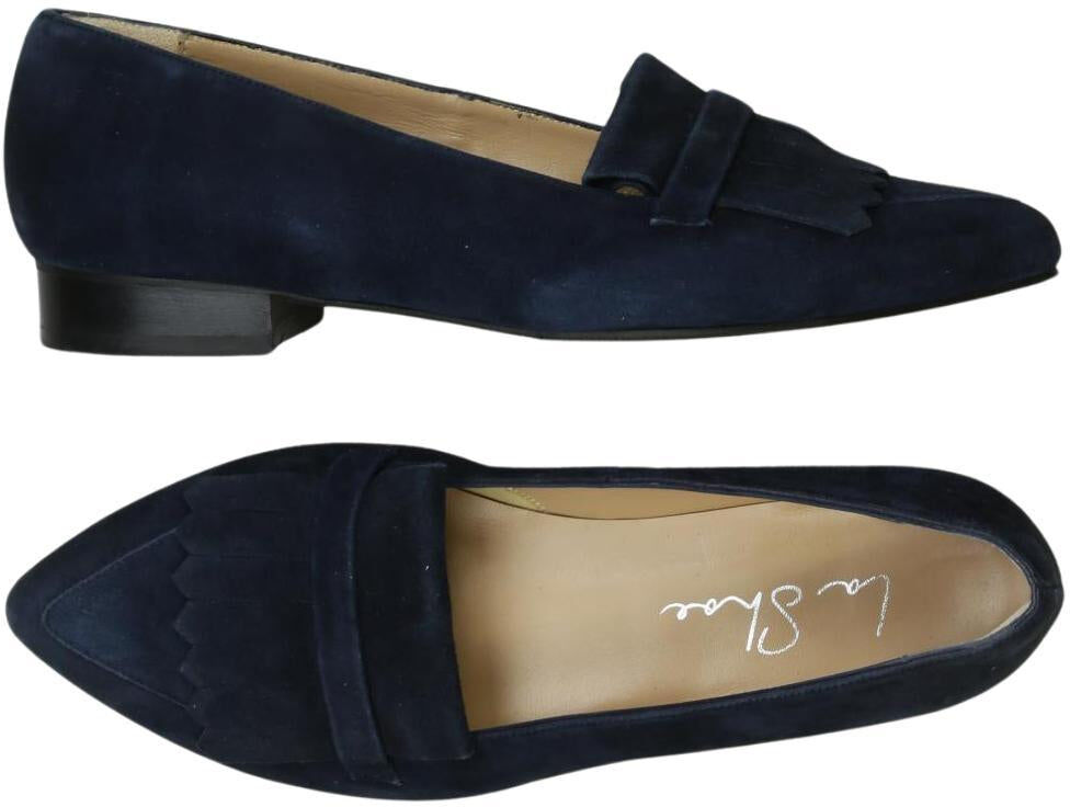 La Shoe Damen Halbschuh, Marineblau, Gr. EU 38, Leder - Second Hand