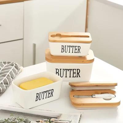 Inspired Finds Ceramic Butter Dish With Lid And Knife Sealed Butter Keeper For Countertop 21.98 Fl Oz