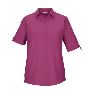 Funktionshemd KILLTEC "KOS 85 WMN WVN SHRT", Damen, Gr. 42, Normalgrößen, pink, Obermaterial: 100% Polyester, Hemden, Schnelltrocknende Bluse, krempelbare Ärmel, vielseitig kombinierbar