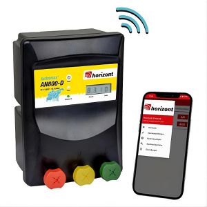 Horizont Weidezaungerät turbomax AN800-D, 10829, Kombigerät, 12 V Akku- & 230 V Netzbetrieb, App-fähig, Zaunlänge bis 235km