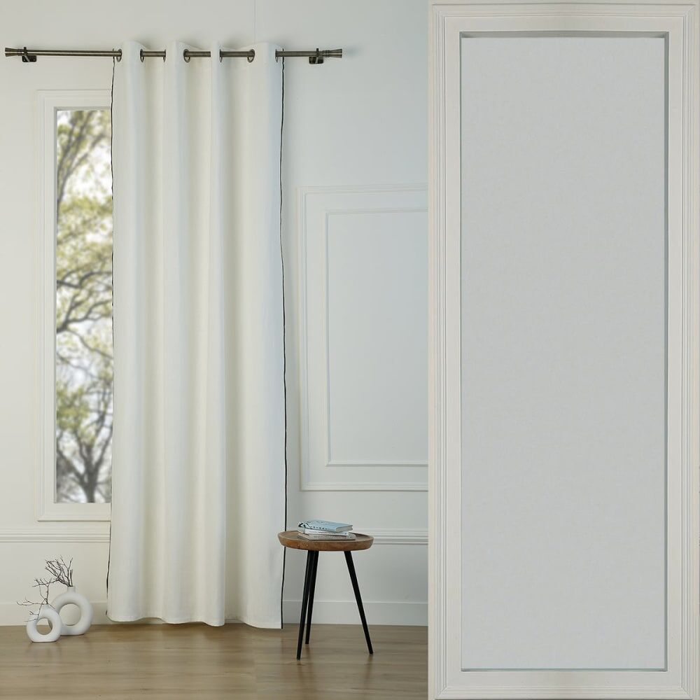 Febronie Cortina con ojales lino 140x290 blanco / negro