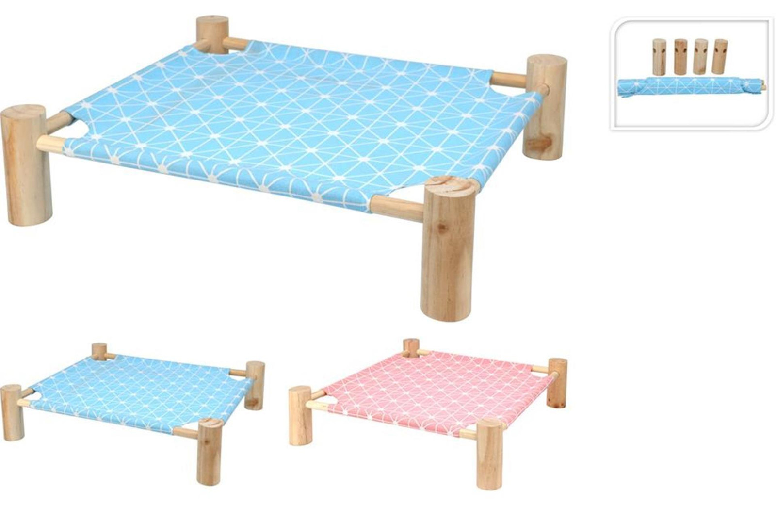 Pets Collection hondenbed met houten voetstuk