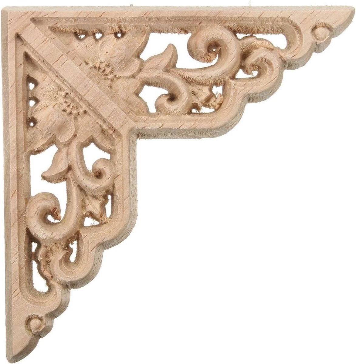 2 Stuks Houten Hoek Applique Onlay voor Decoratie van Meubels en Kasten