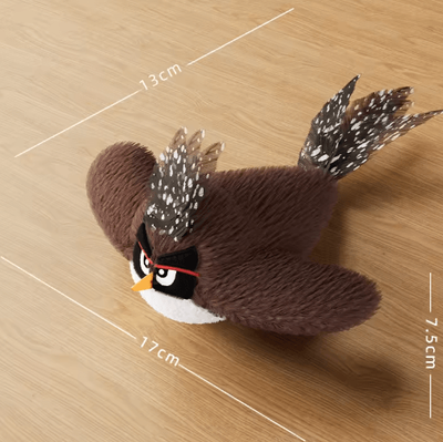 Inspire Picks FlutterTweet Interactive Bird Toy Rechargeable Chirping & Flapping Plush Toy With Catnip upgraded B