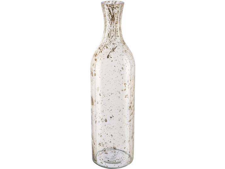 Tischvase CREATIV HOME Dekovase Marble Finish , braun (transparent, hellbraun), H:34cm Ø:9cm, Glas, Vasen, Tischvase, in Flaschenform, mit Farbakzenten