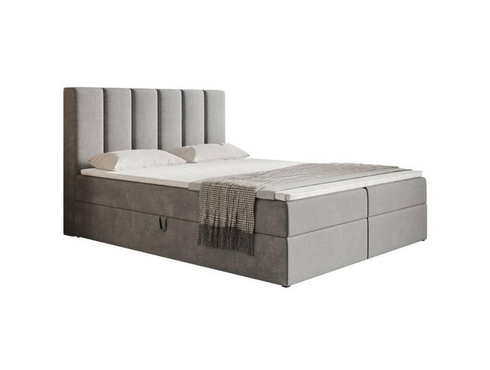 Sepro Meble Bett Grau FOX Kontinental 140x200 cm, Schwarz, Grau, 140x200 cm, Schlafzimmer, Betten, Polsterbetten