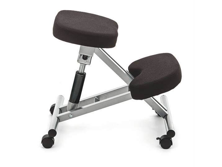 Tabouret ergonomique réglable tissu noir 55/65x46x50 cm