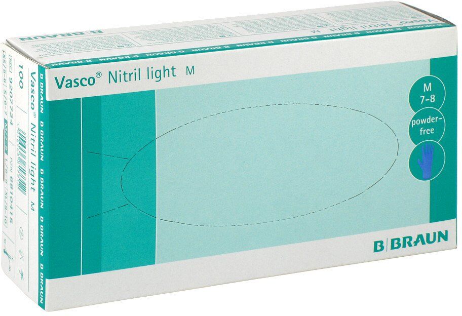 Braun Vasco Nitril light Untersuchungshandschuhe Größe m