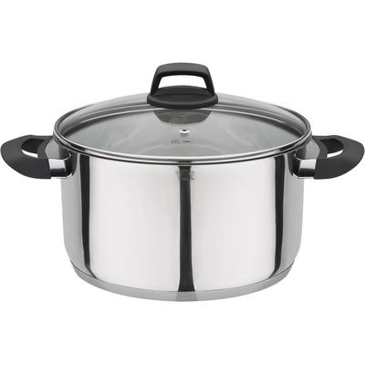 Fleischtopf GSW "Como", silber (edelstahlfarben), H:13,5cm Ø:24cm, Töpfe, Fleischtopf, Induktion