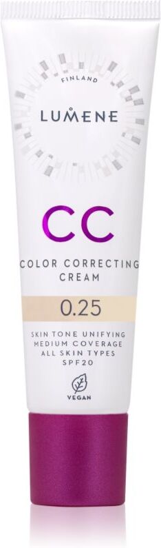 Lumene CC Color Correcting Cream CC crème pour un teint unifié SPF 20 teinte 0.25 (Neutral) 30 ml
