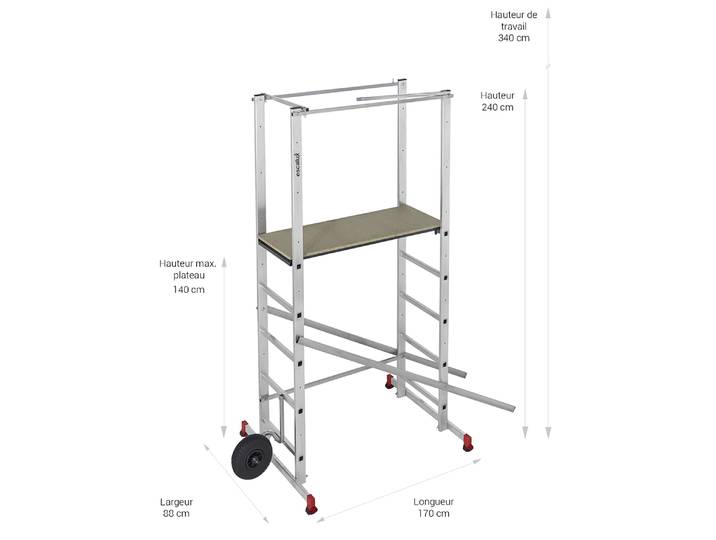 Echafaudage mobile de jardin HORTUS 140 / HT travail 3M50