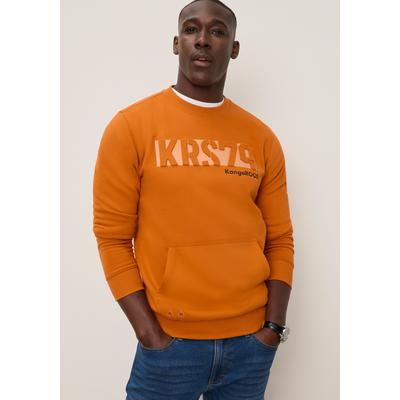 Sweatshirt KANGAROOS, Herren, Gr. M, orange (rostrot), Obermaterial: 60% Baumwolle, 40% Polyester, Rundhals, angesetztes Bündchen, Sweatshirts Sweatshirt, 3D Druck, gedecktes Orange, aus Baumwolle und Polyester