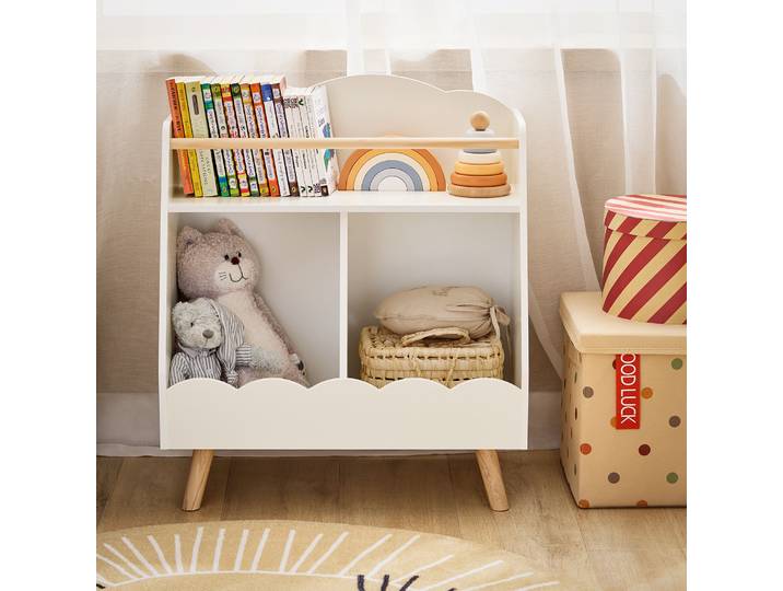 SoBuy KMB100-K-W étagère pour enfants 3 compartiments étagère de rangement pour enfants Montessori Blanc BHT environ. 61x71x35cm