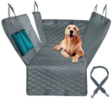 Inspired Finds Waterproof Dog Car Hammock Back Seat Cover With Safety Belt For SUVs, Trucks, And Cars gray 53.94x57.87in
