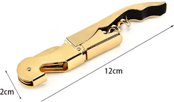 Inspire Curations Gold Plated Waiter's Corkscrew Multi Function Wine Bottle Opener With Double Hinge a