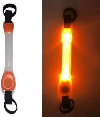 Fusion Finds Bright Paw LED Dog Safety Light Waterproof Flashing Clip For Collar, Harness & Leash orange