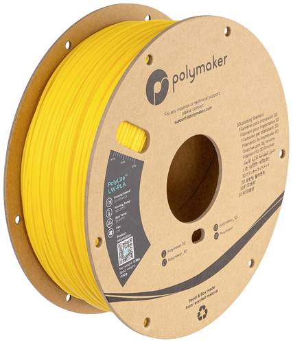 Polymaker PA08009 Filament LW-PLA Matt, Geringe Dichte 1.75mm 800g Leucht-Gelb PolyLite 1St.