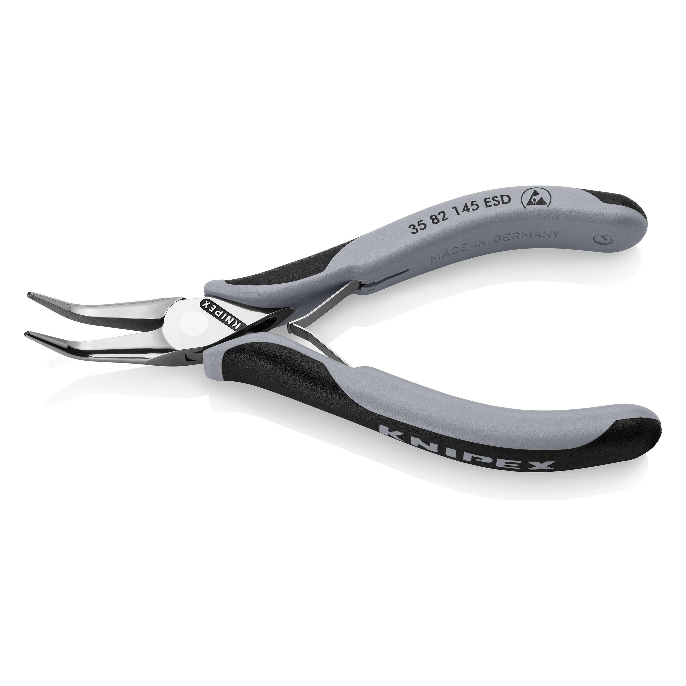 Knipex 35 82 145 ESD Elektronik-Greifzange ESD mit Mehrkomponenten-Hüllen spiegelpoliert 145 mm (145 mm) (35 82 145 ESD)