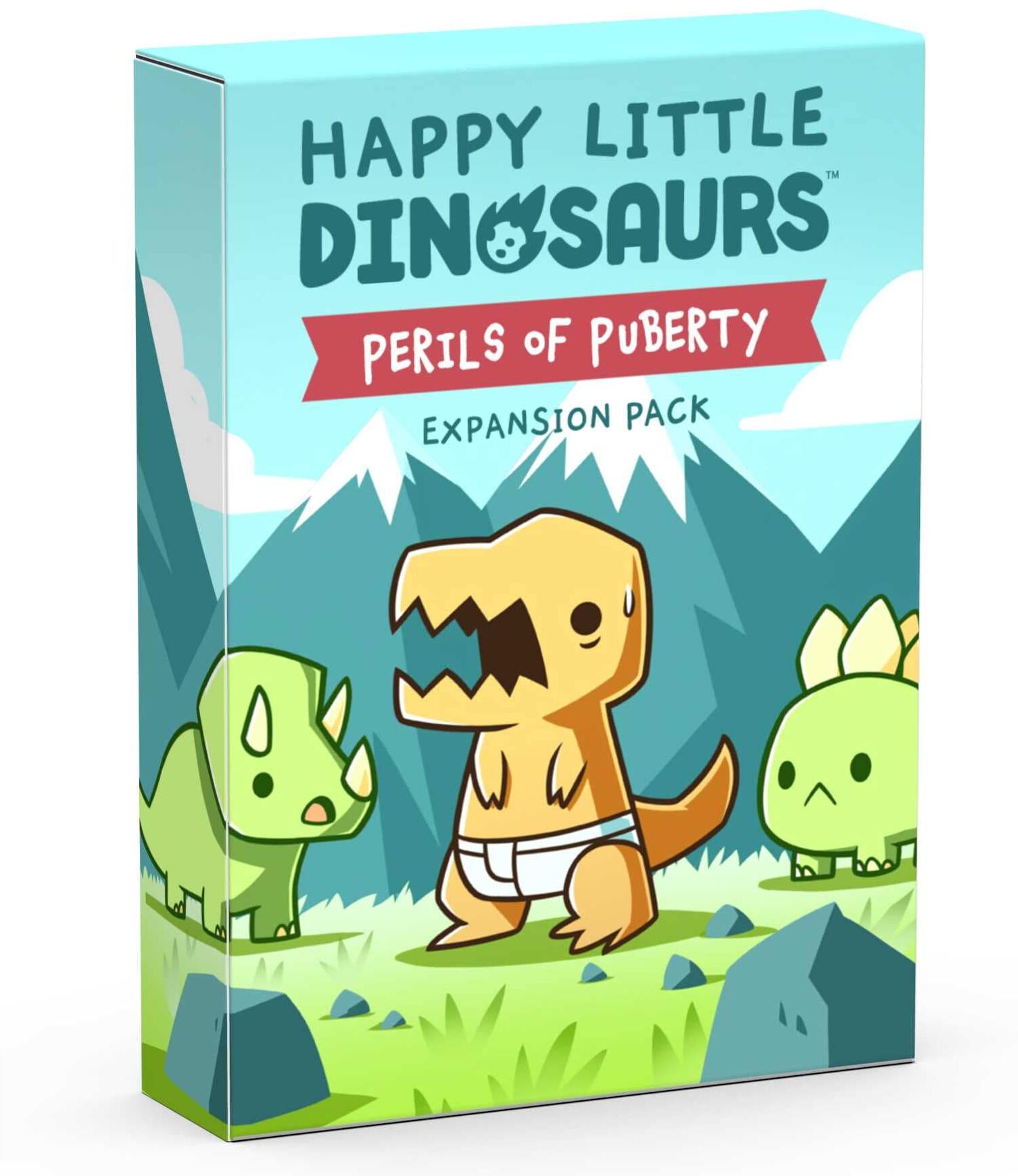 Happy Little Dinosaurs: Perils of Puberty Expansion for Card Games, Ages 8+, 54-Card Expansion Pack by TeeTurtle